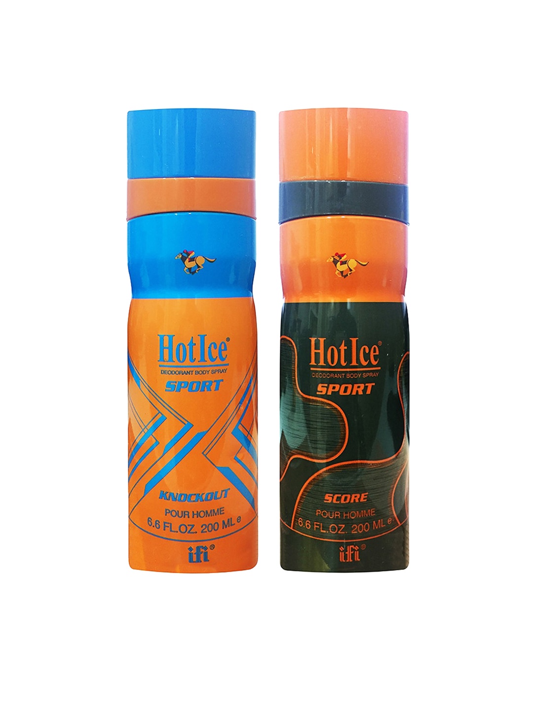 

Hot Ice Men Pack of 2 Sports Knockout & Score Deodorant - 200ml, Multi