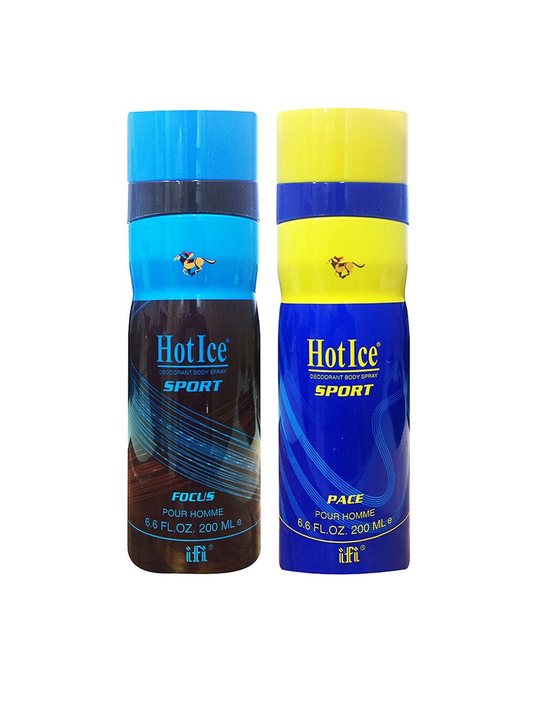 

Hot Ice Men Sports Focus & Pace Deodorant - 200ml Each, Multi