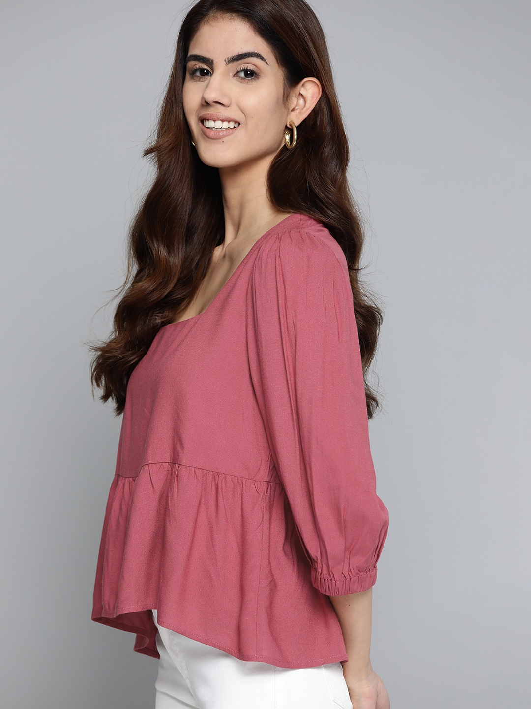 

M&H Our Water Dusty Solid Pink A-Line Top