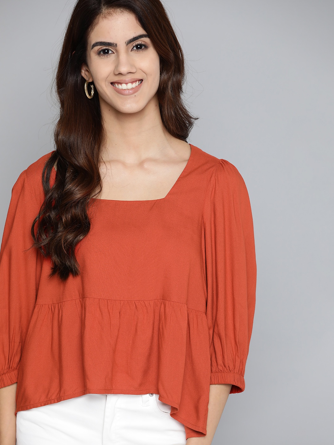 

M&H Our Water Rust Orange Solid A-Line Top