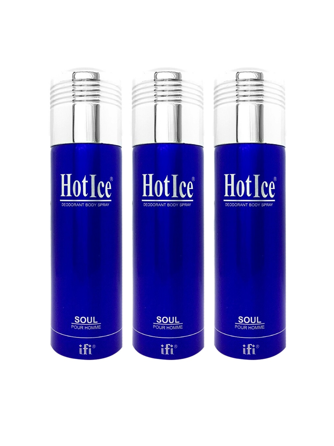 

Hot Ice Set of 3 Soul Homme Deodorant 600 ml, Blue