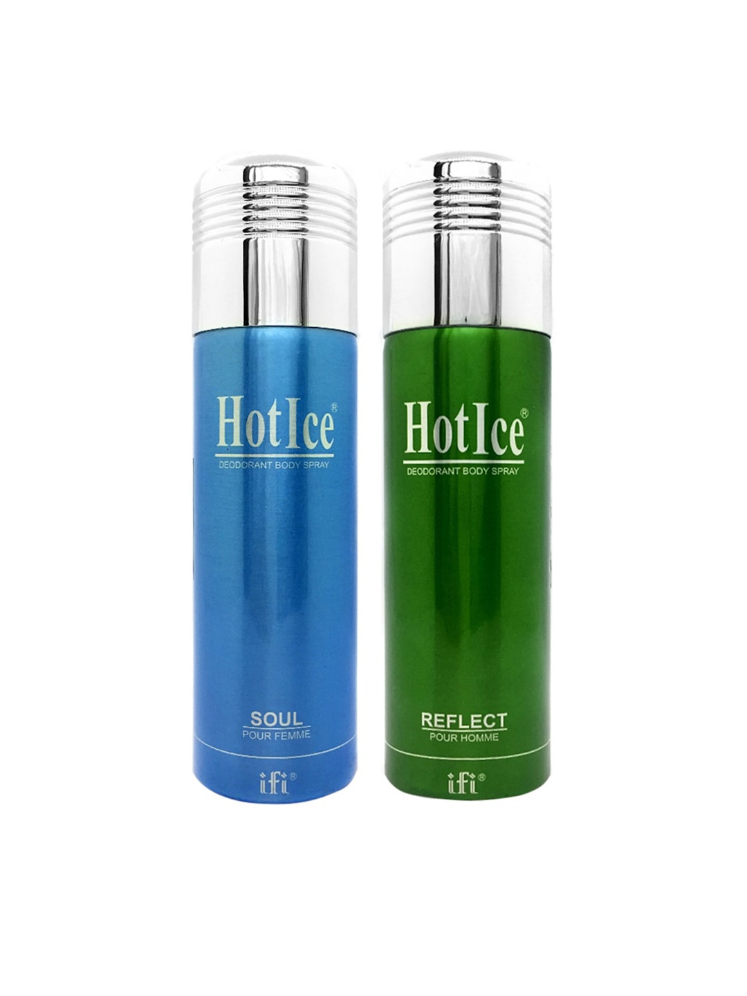 

Hot Ice Soul Fomme & Reflect Homme Deodorant Combo 400ml, Blue