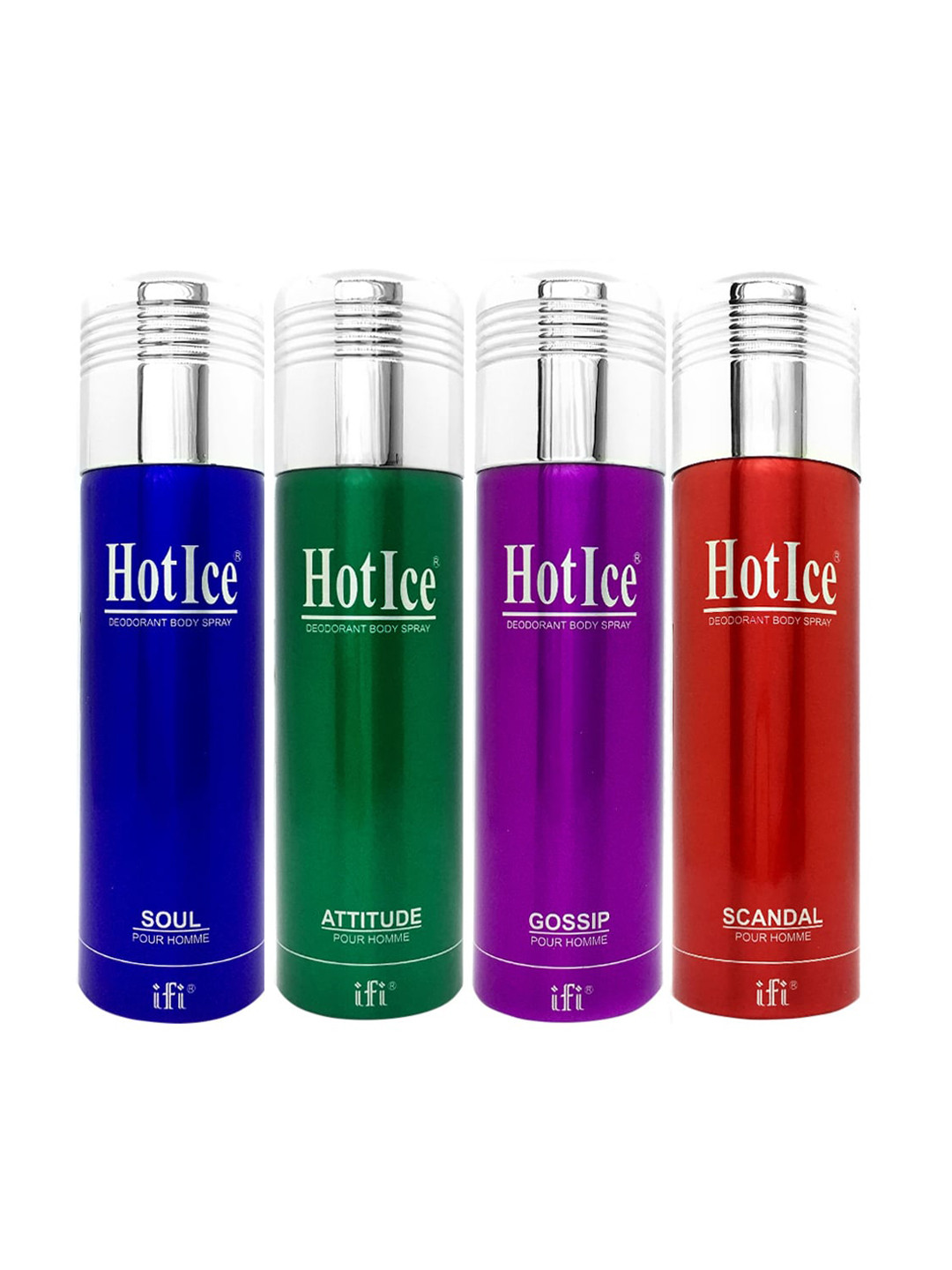 

Hot Ice Men Pack of 4 Deodorant - 200ml, Multi