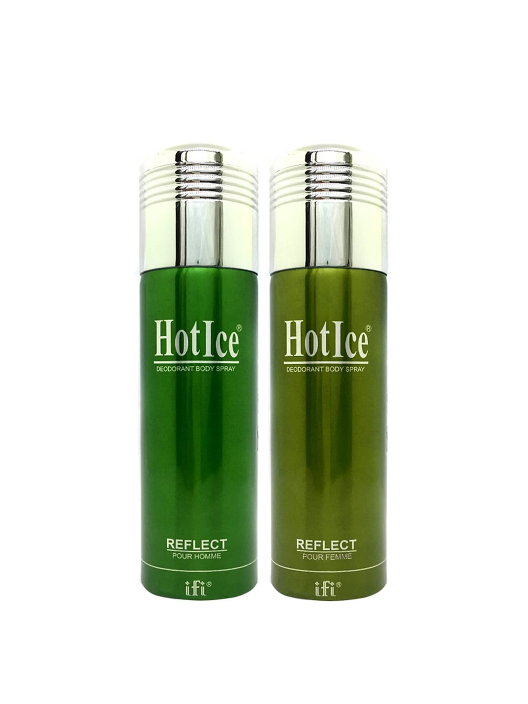 

Hot Ice Men Set of 2 Reflect Homme & Femme Deodorant - 200 ml each, Green
