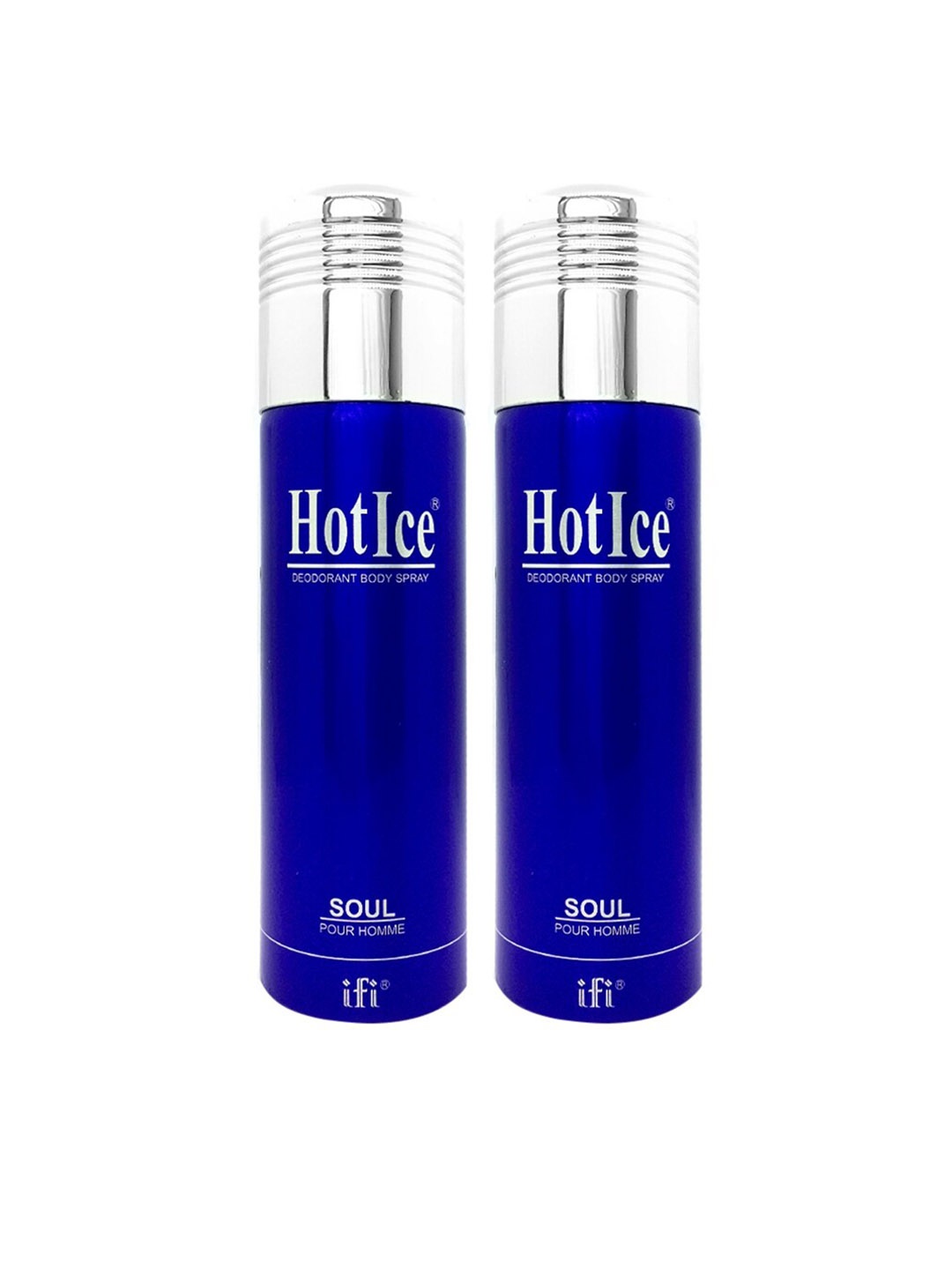 

Hot Ice Men Pack of 2 Soul Deodorant - 200ml Each, Blue