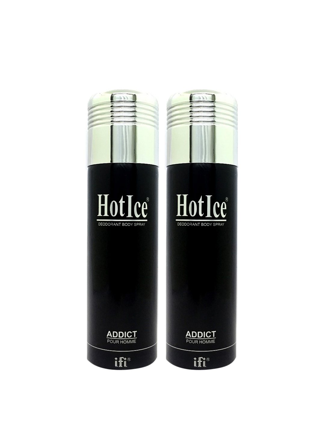 

Hot Ice Black Set of 2 Addict Homme Deodorant 200ml Each
