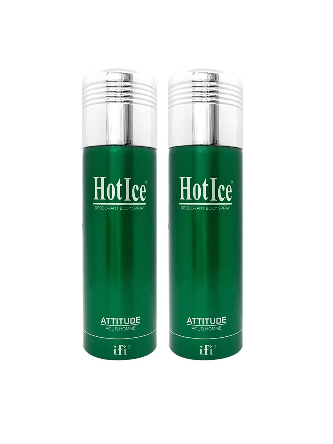 

Hot Ice Set of 2 Attitude Homme Deodorant 400ml, Green