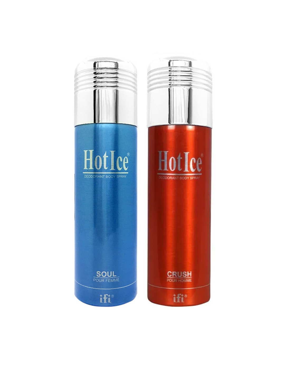 

Hot Ice Soul Fomme & Crush Homme Deodorant Combo 400ml, Blue