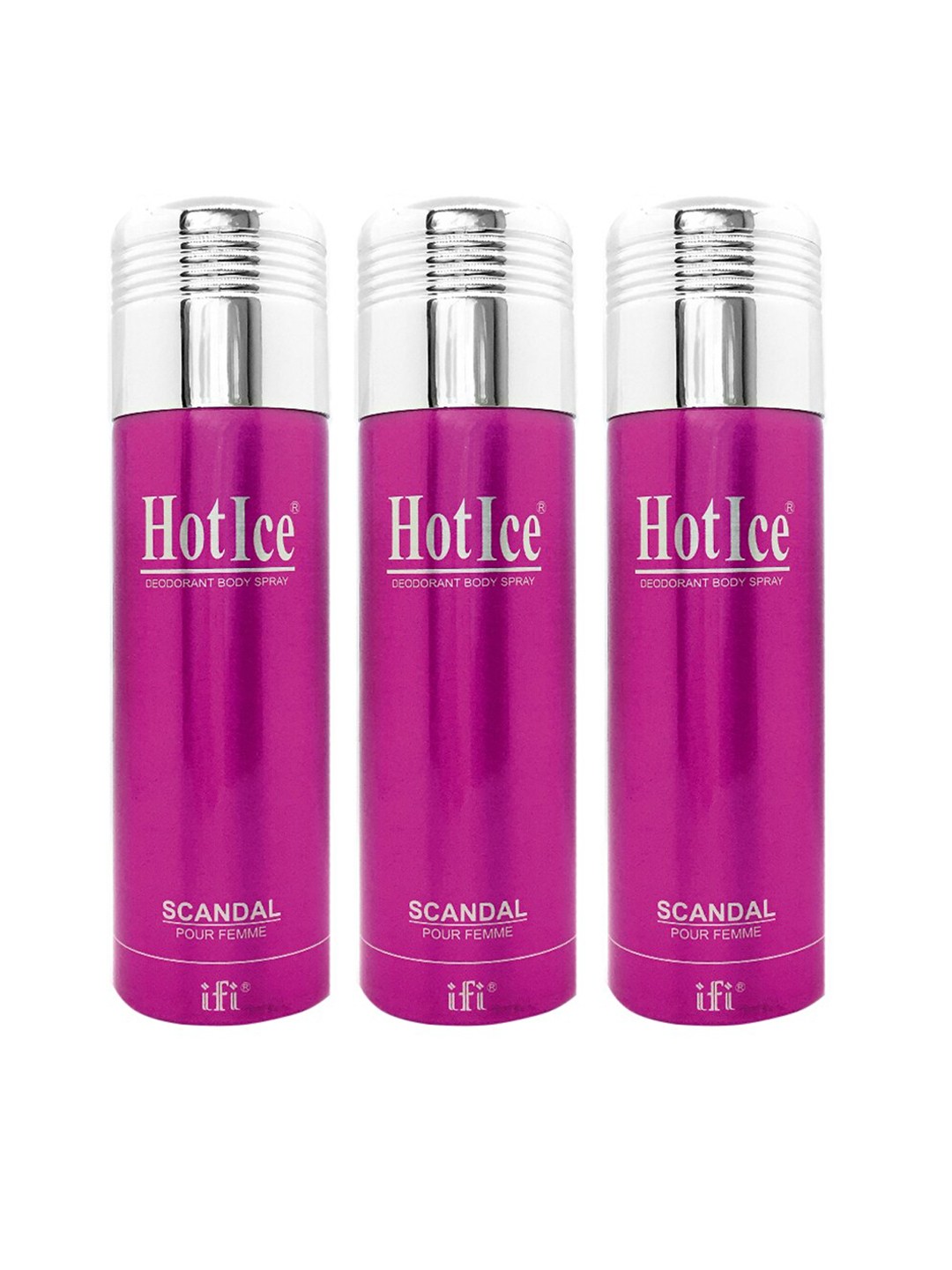 

Hot Ice Women Pack of 3 Scandal Deodorant - 200ml Each, Pink