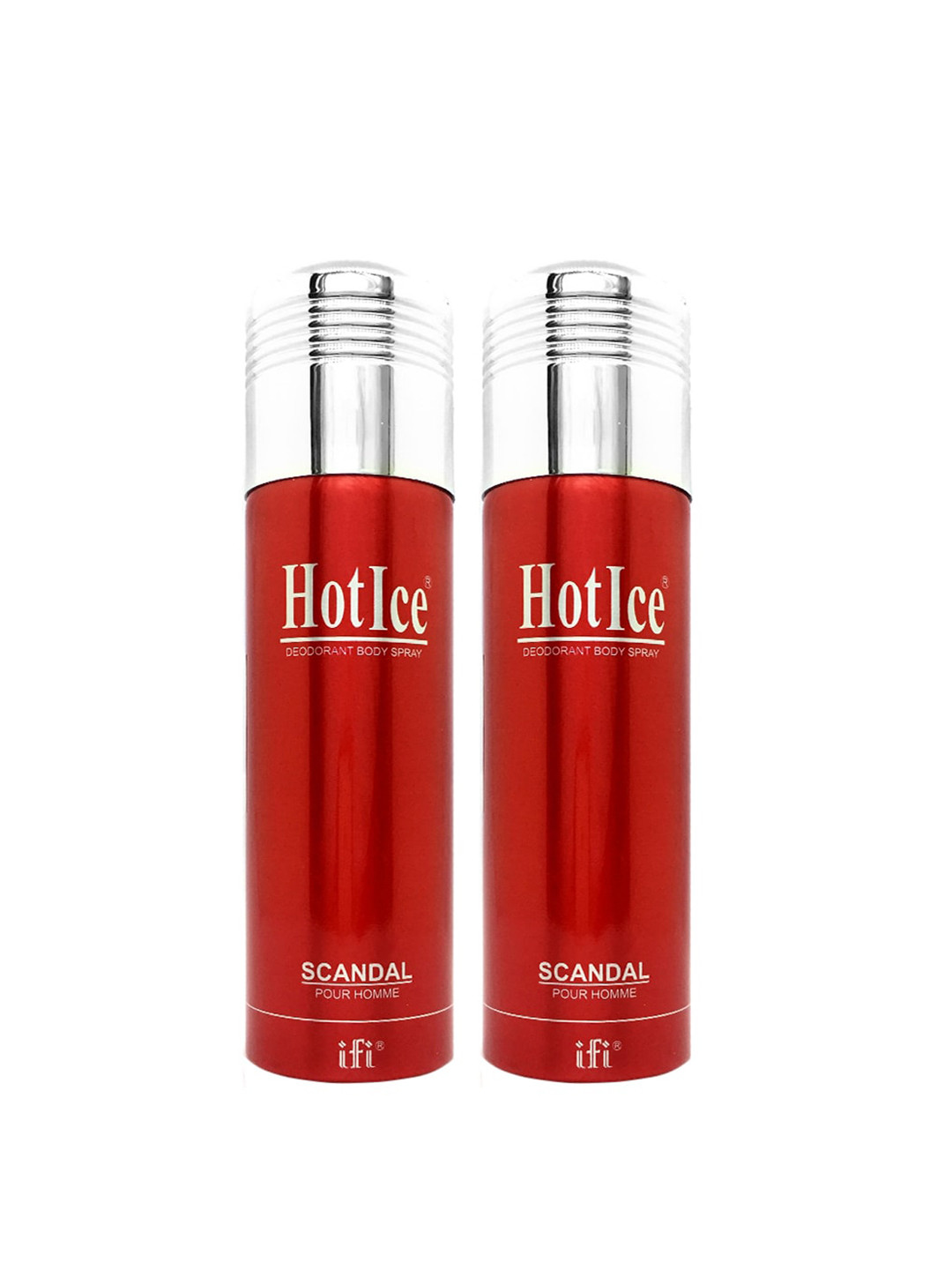 

Hot Ice Men Set of 2 Scandal Homme Deodorant - 200 ml each, Red