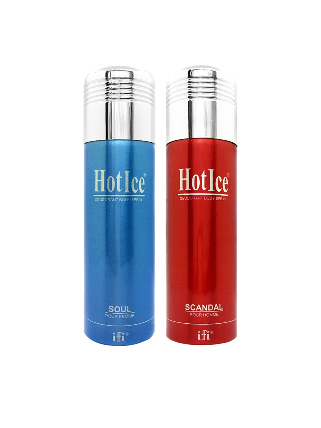 

Hot Ice Soul Fomme & Scandal Homme Deodorant Combo 400ml, Blue