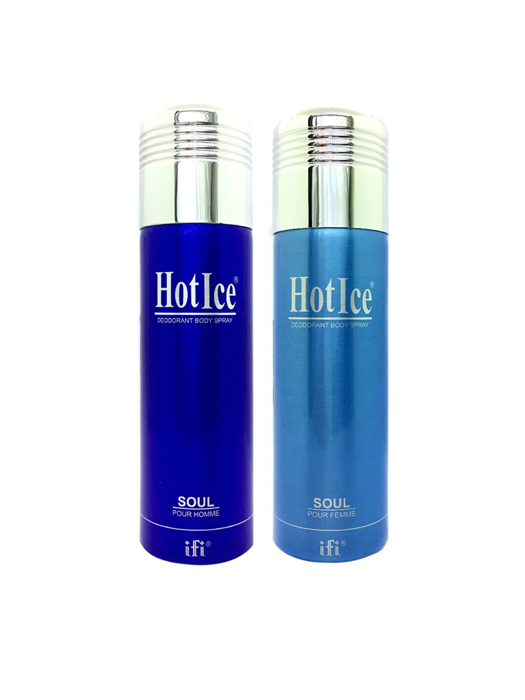 

Hot Ice Soul Homme & Femme Deodorant, 200ml Each - ( Set of 2), Blue
