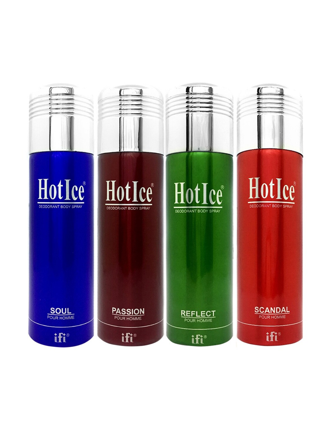 

Hot Ice Soul, Passion, Reflect & Scandal Homme Deodorant, 200ml Each - ( Set of 4), Multi