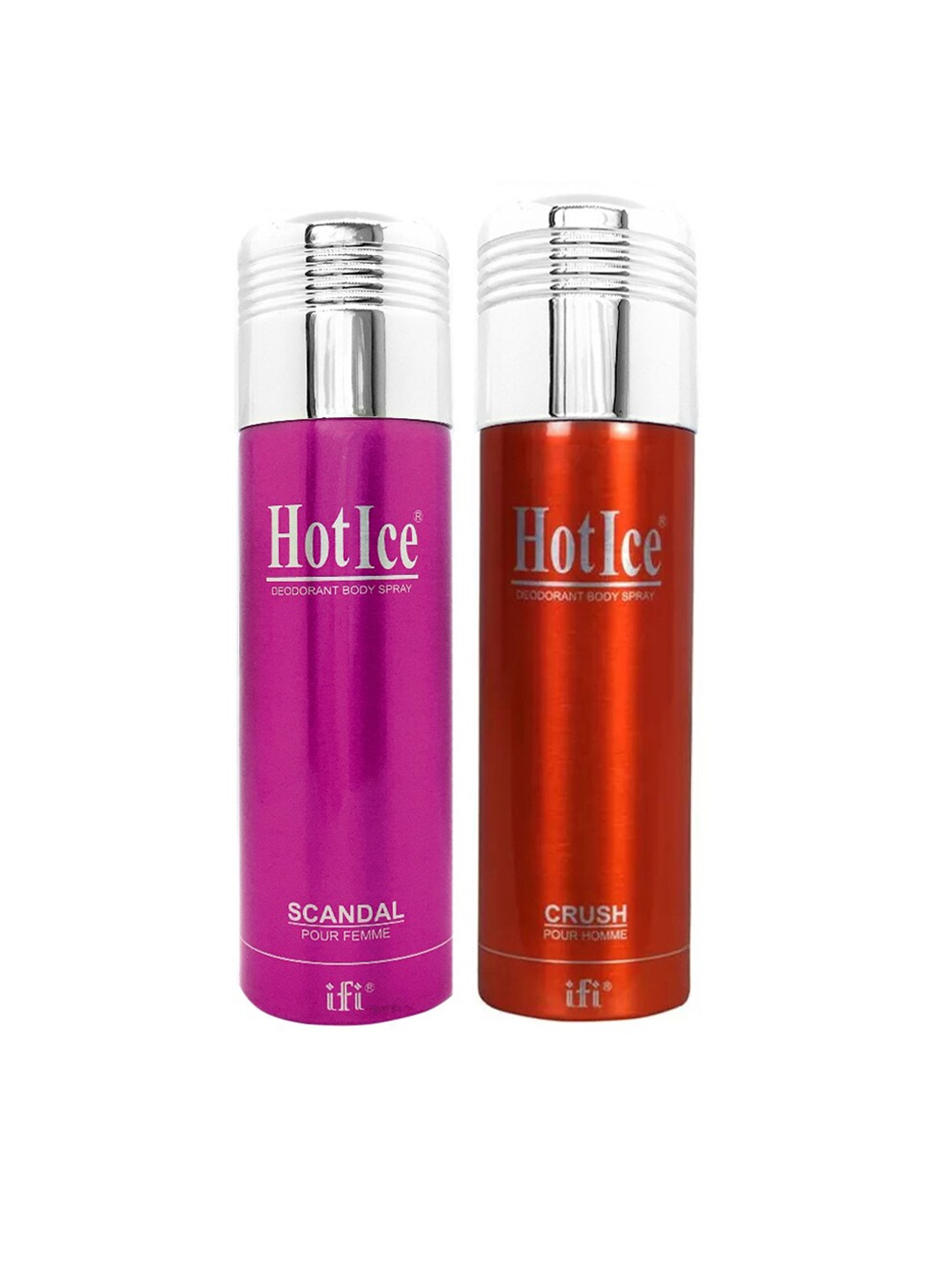 

Hot Ice Scandal Fomme & Crush Homme Deodorant - 200ml Each, Pink