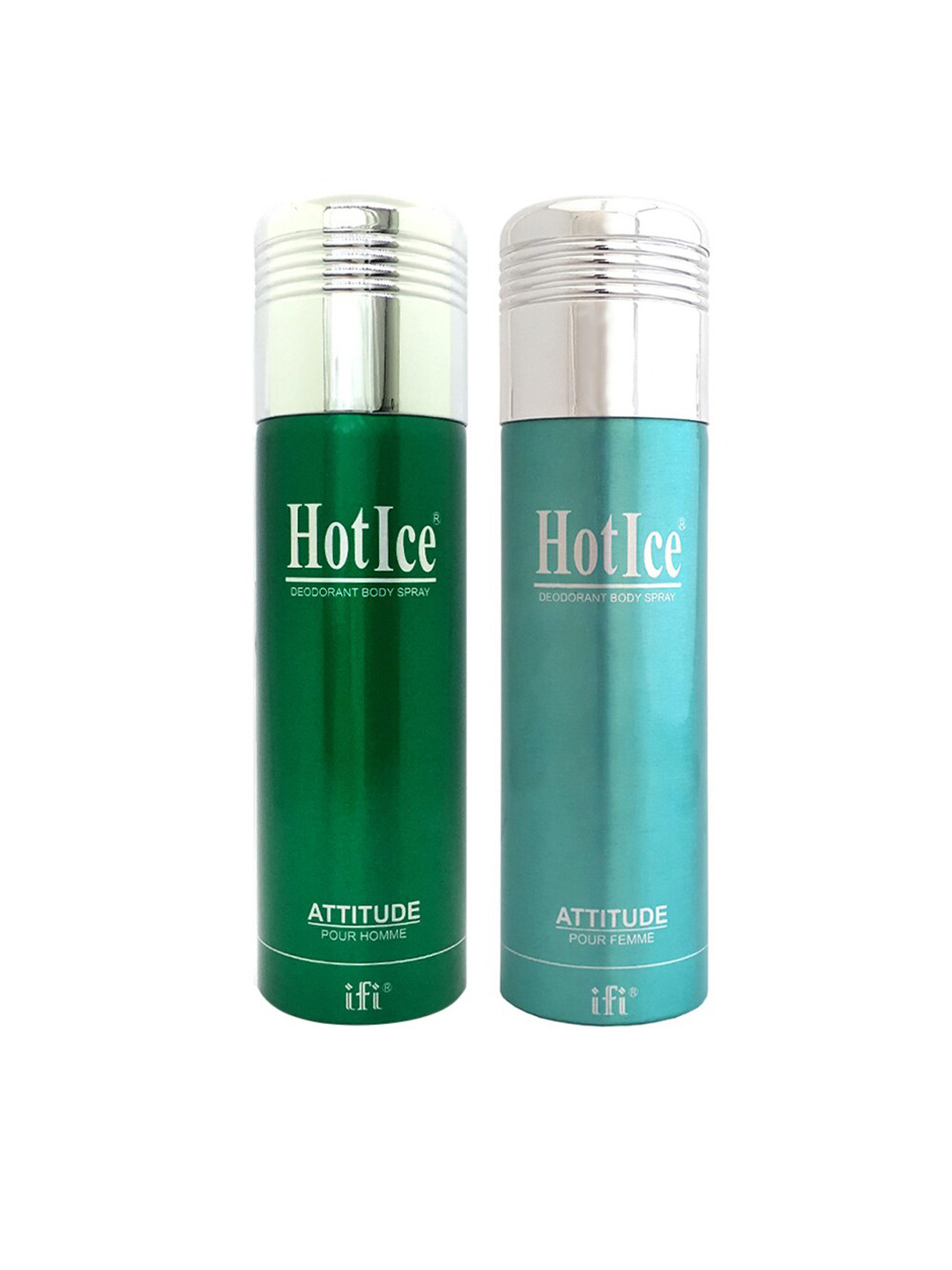 

Hot Ice Men Green Set of 2 Attitude Homme & Femme Deodorant 200ml Each