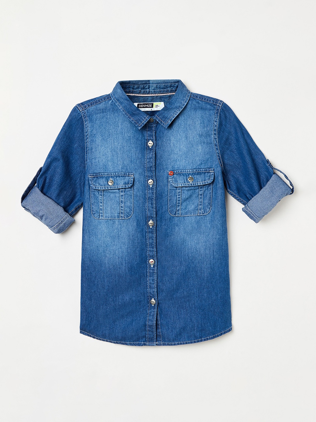 

Denimize by Fame Forever Girls Blue Faded Casual Shirt