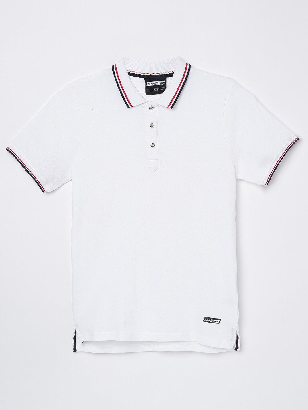 

Denimize by Fame Forever Boys White Polo Collar T-shirt