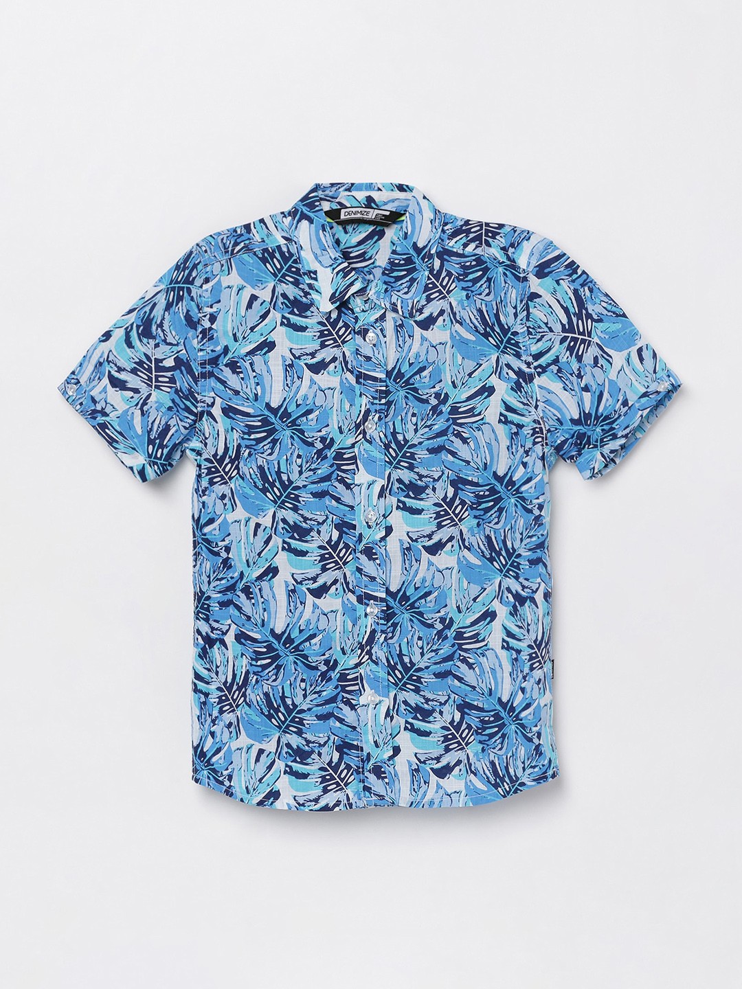 

Denimize by Fame Forever Boys Blue Slim Fit Floral Printed Casual Shirt