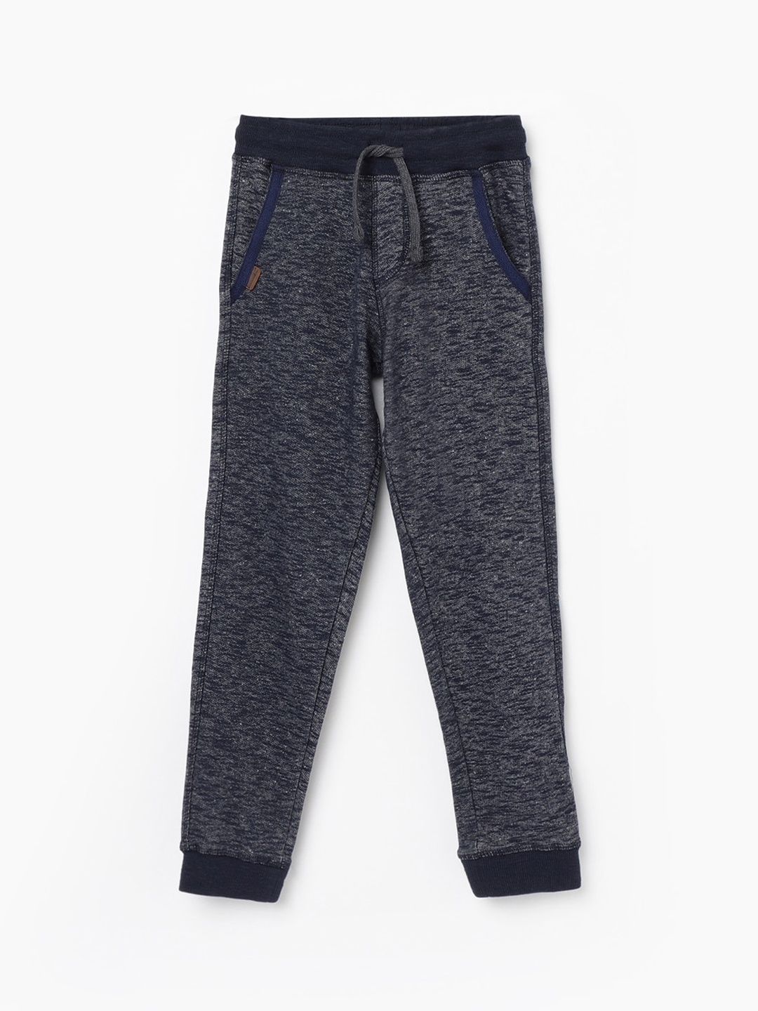 

Denimize by Fame Forever Boys Navy Blue & Grey Printed Cotton Joggers