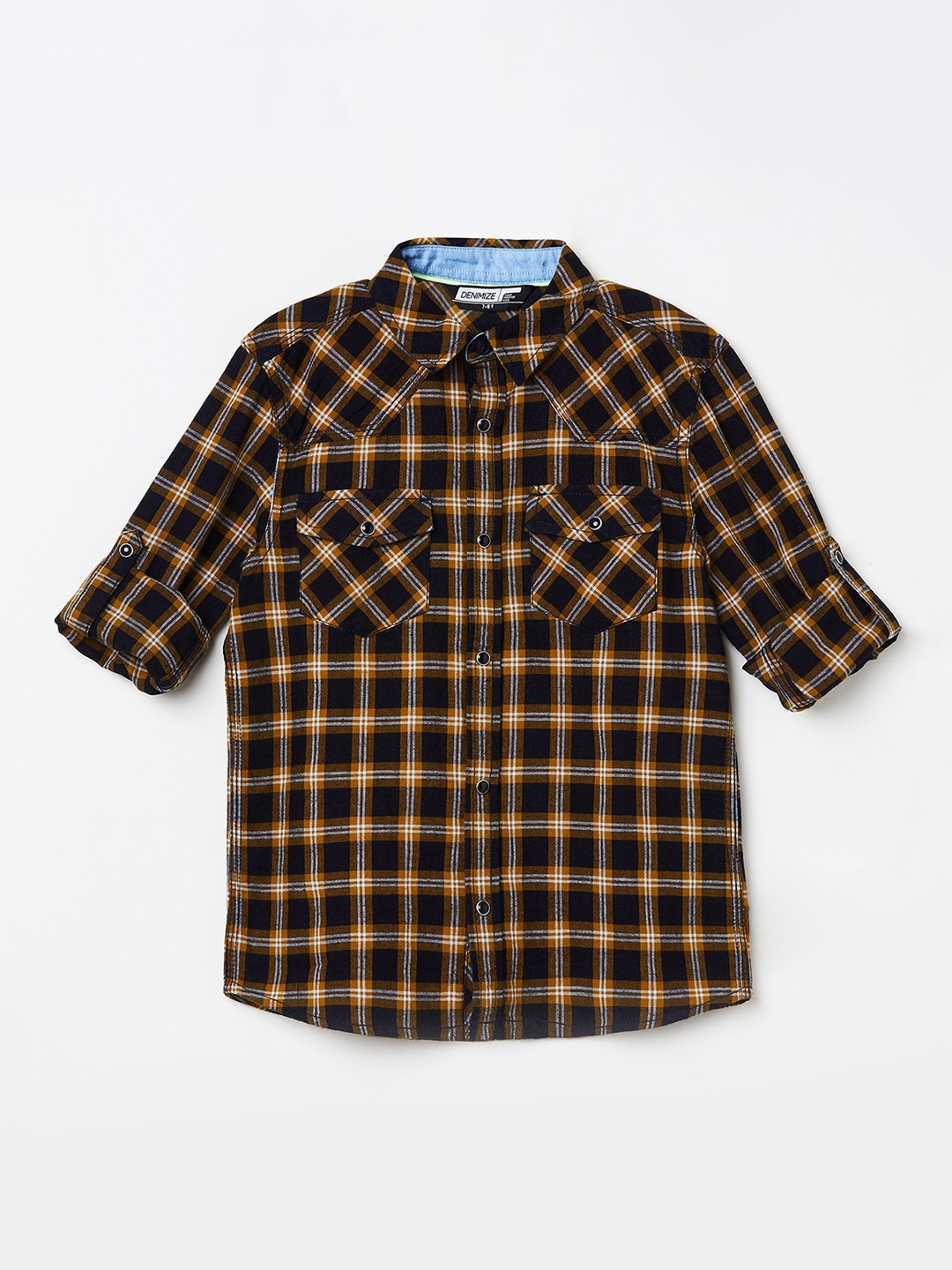 

Denimize by Fame Forever Boys Multicoloured Slim Fit Checked Casual Shirt, Multi