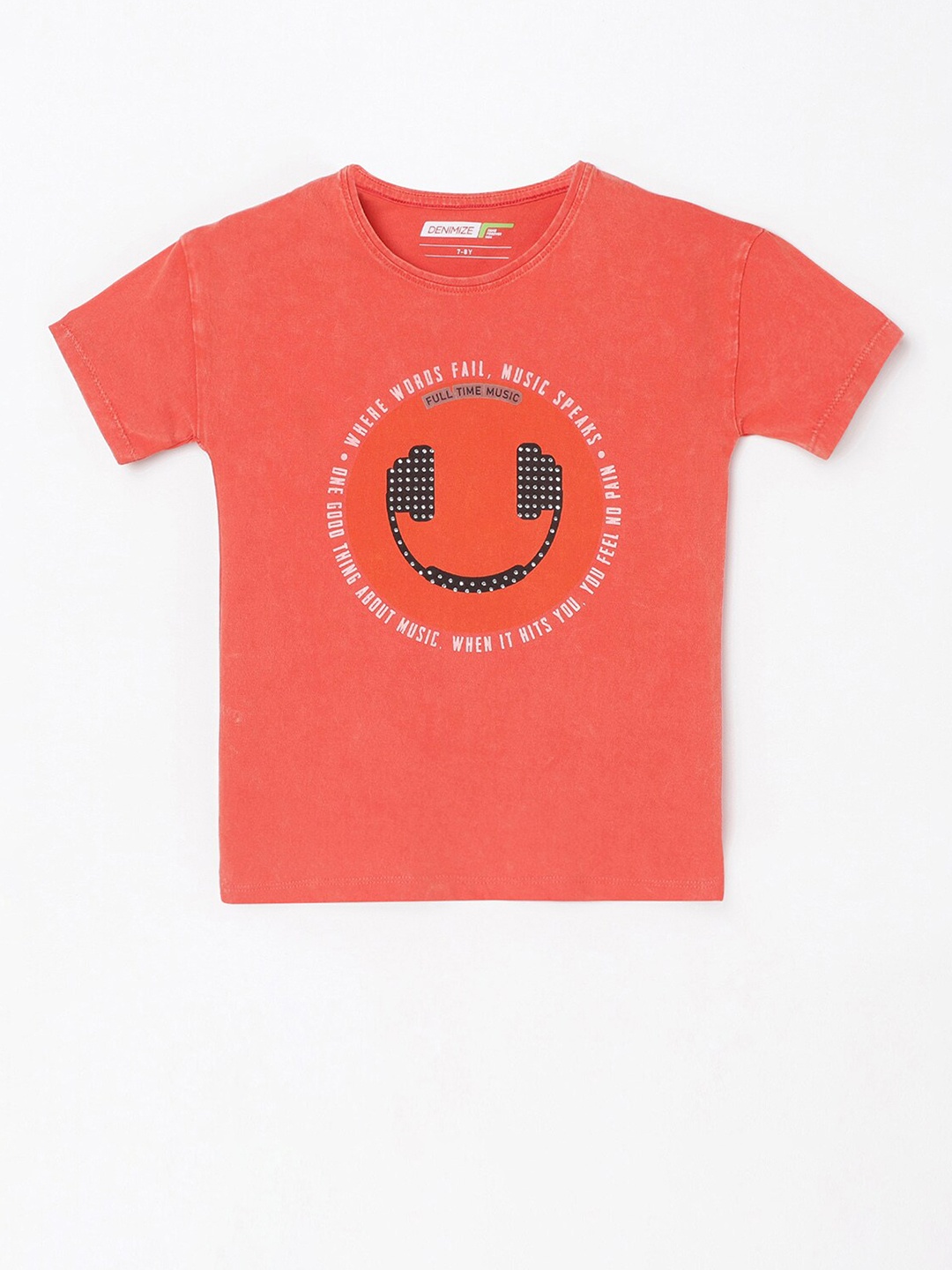 

Denimize by Fame Forever Girls Orange Sports Printed T-shirt