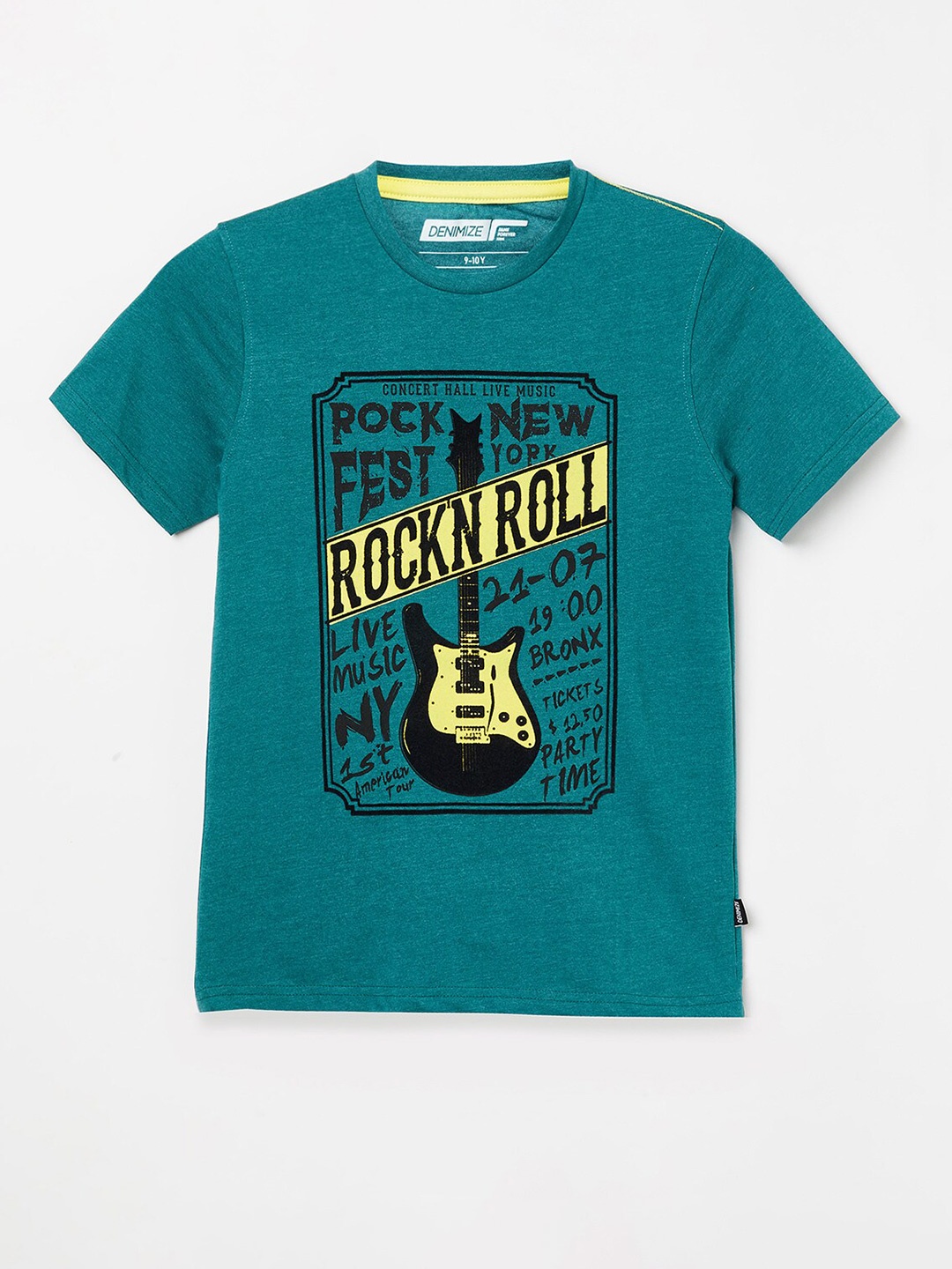 

Denimize by Fame Forever Boys Teal Typography Printed T-shirt