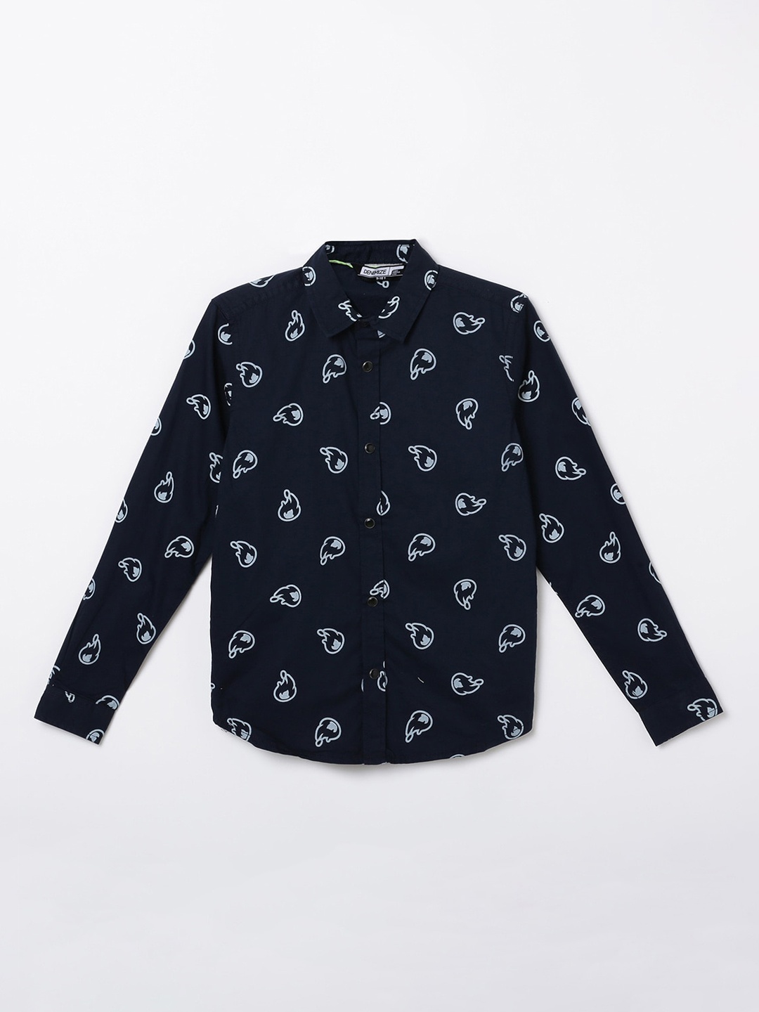 

Denimize by Fame Forever Boys Blue Slim Fit Printed Casual Shirt