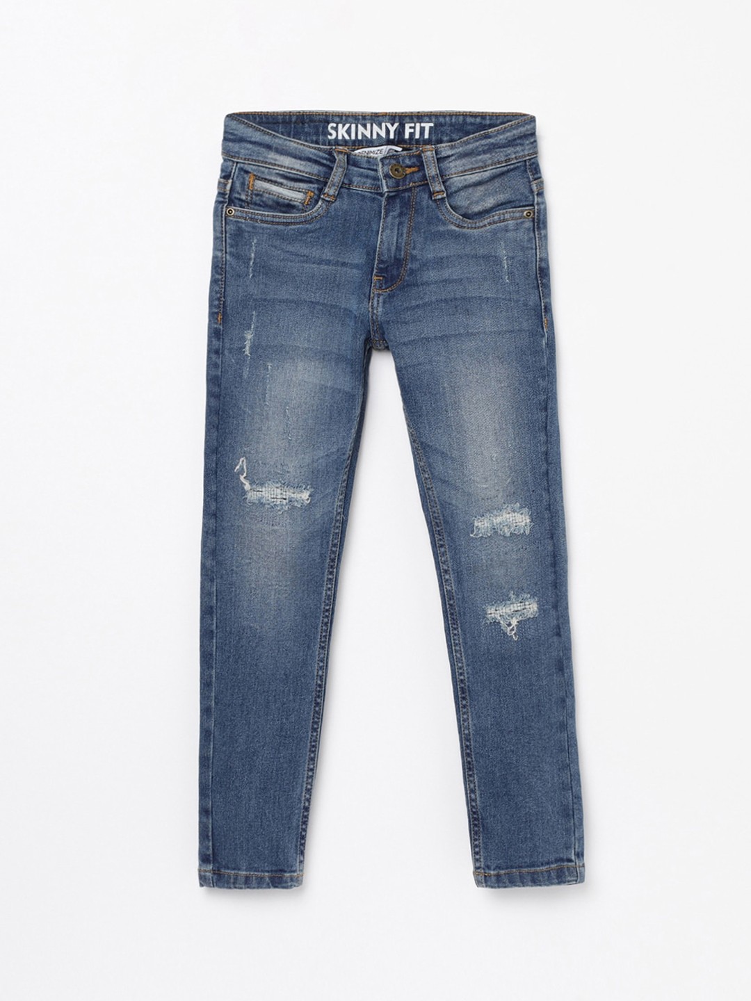 

Denimize by Fame Forever Boys Blue Skinny Fit Mildly Distressed Heavy Fade Jeans