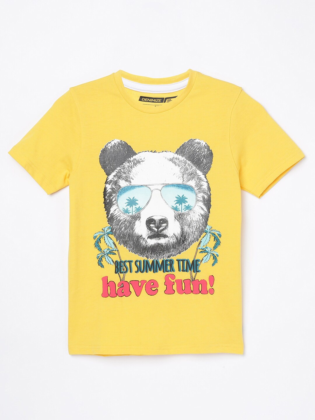

Denimize by Fame Forever Boys Yellow Typography Printed T-shirt