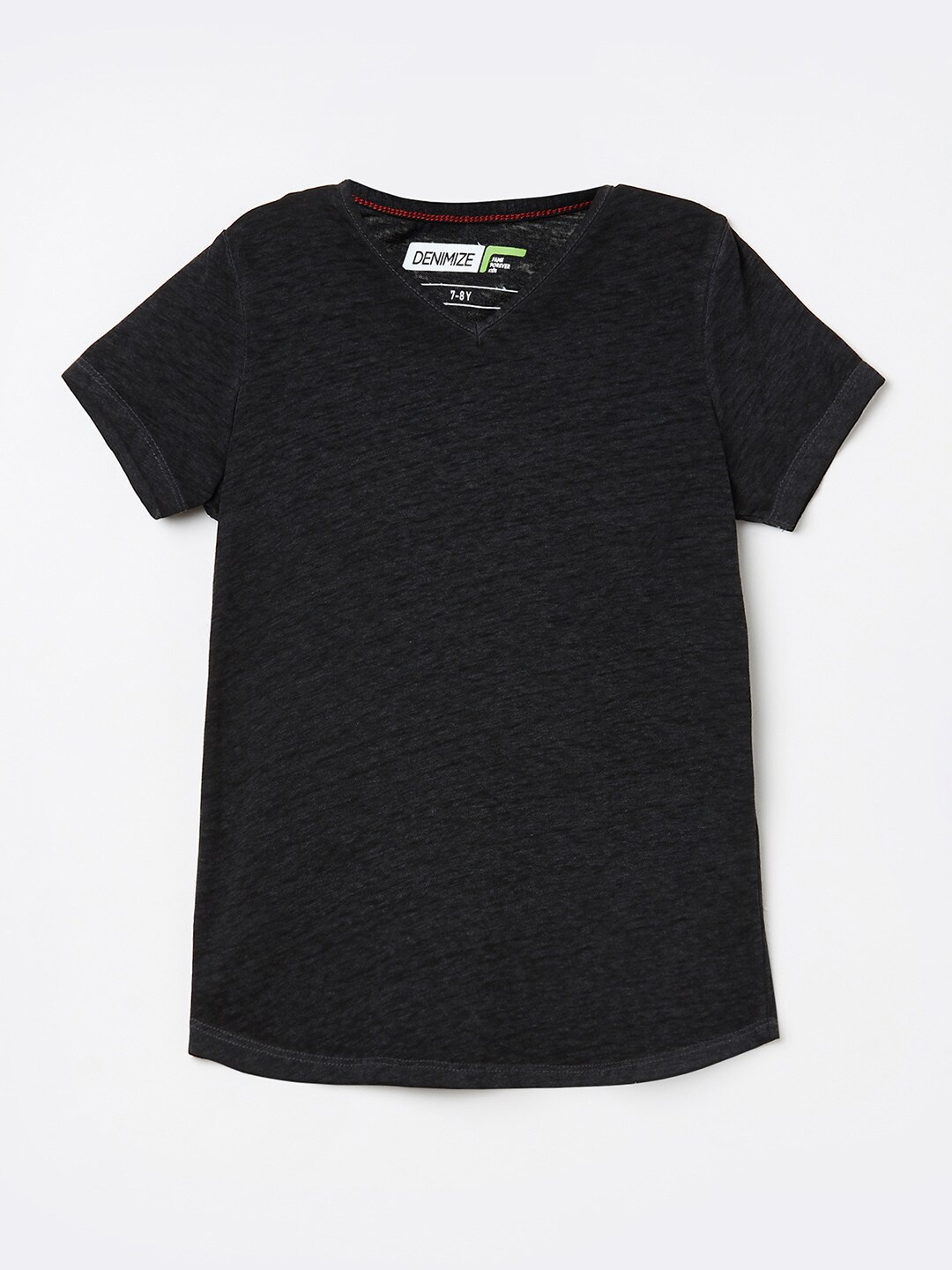 

Denimize by Fame Forever Girls Black V-Neck Sleeves T-shirt