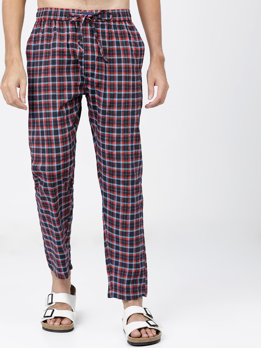 

HIGHLANDER Men Black & Red Checked Lounge Pants