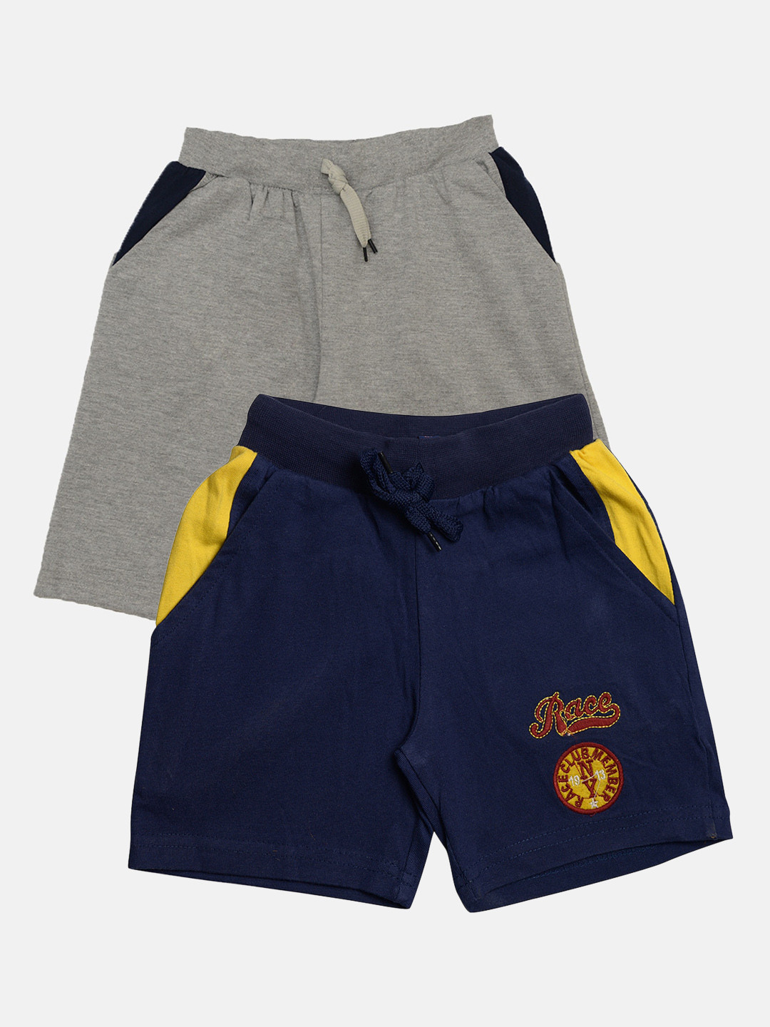 

TINY HUG Boys Navy Blue High-Rise Regular Shorts