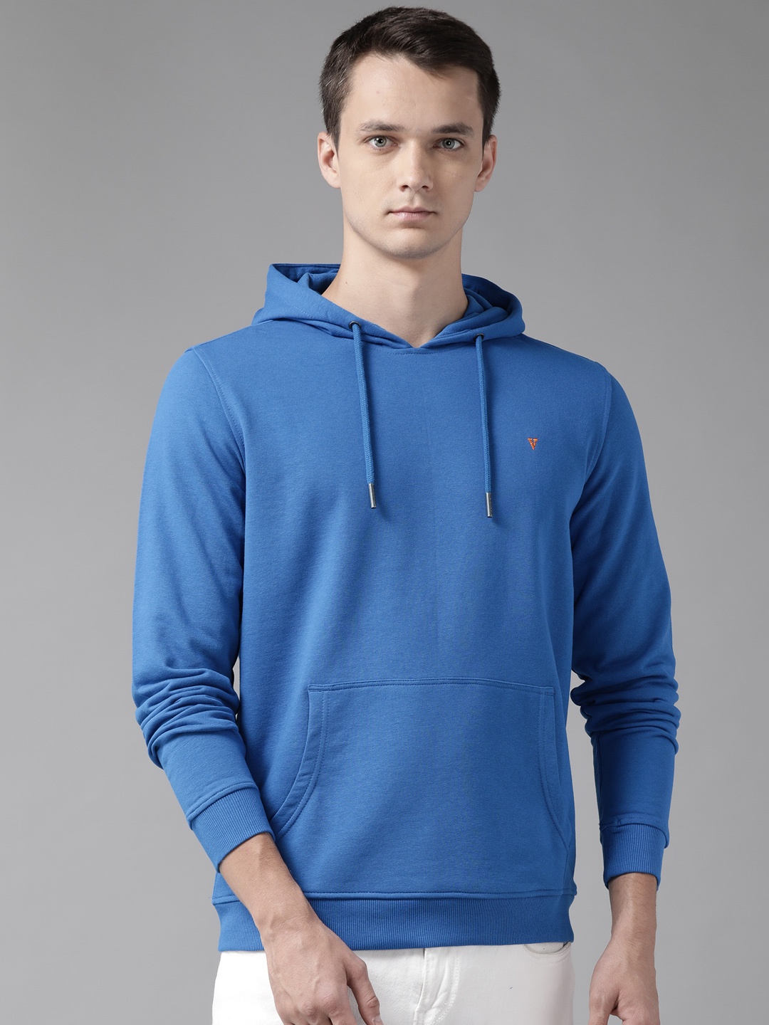 

Van Heusen Men Blue Solid Hooded Sweatshirt