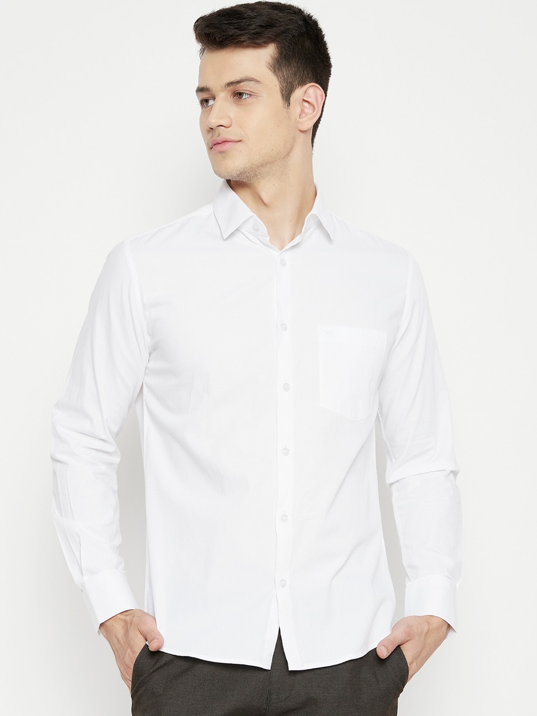 

Crimsoune Club Men White Slim Fit Casual Shirt