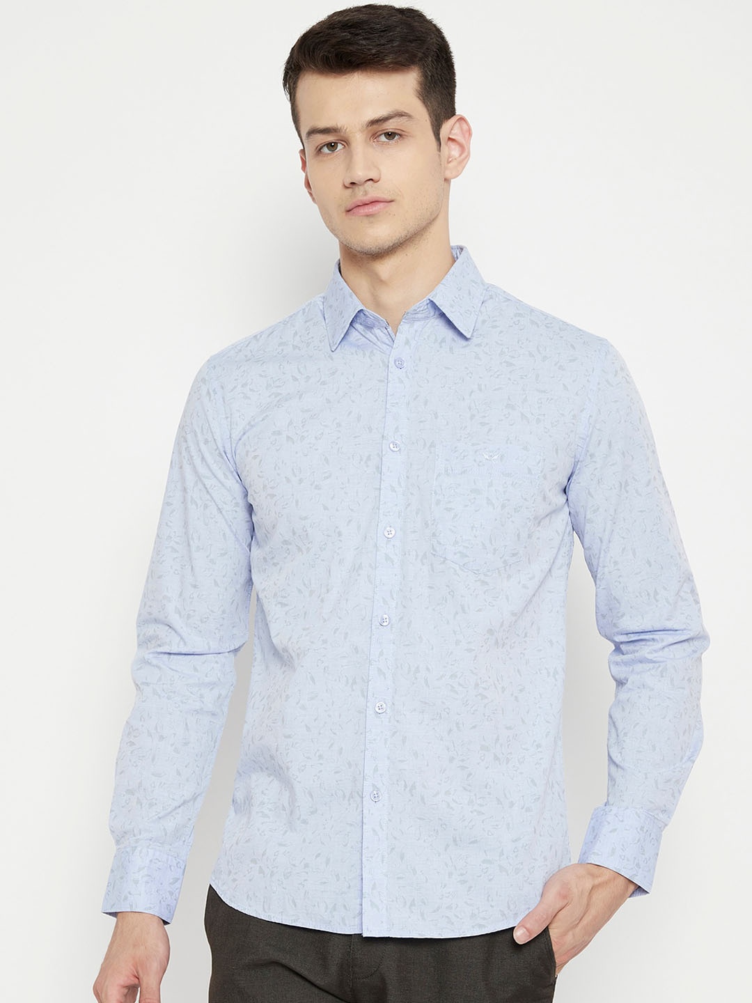 

Crimsoune Club Men Blue Slim Fit Printed Casual Shirt