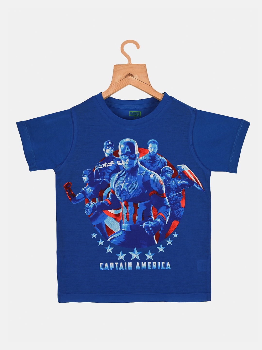 

YK Marvel Boys Blue Avengers Captain America Printed T-shirt