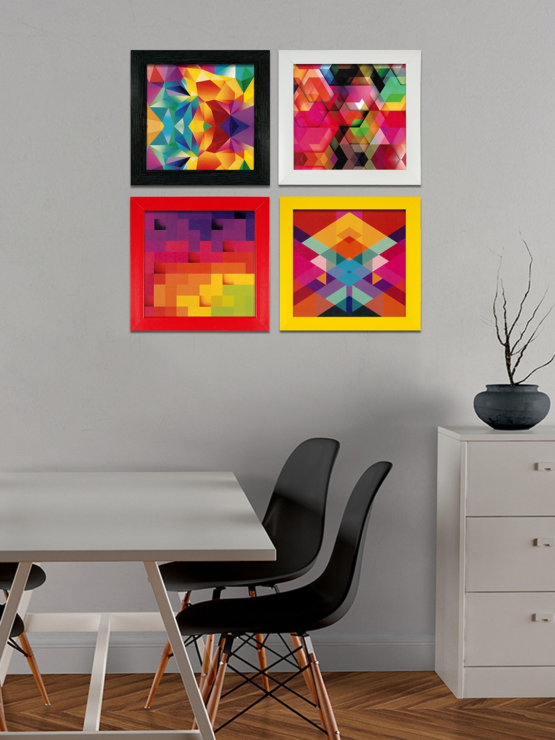 

Indianara Set Of 4 Printed Framed Wall Art without Glass, Magenta