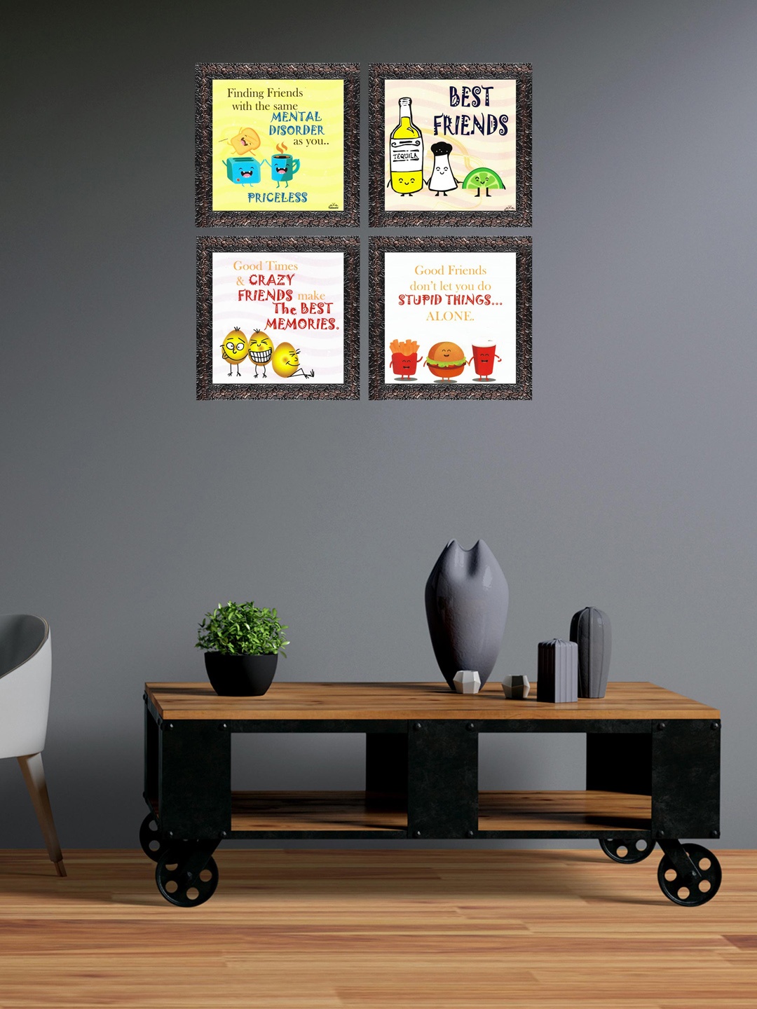 

Indianara Set Of 4 Framed Art Prints, Pink