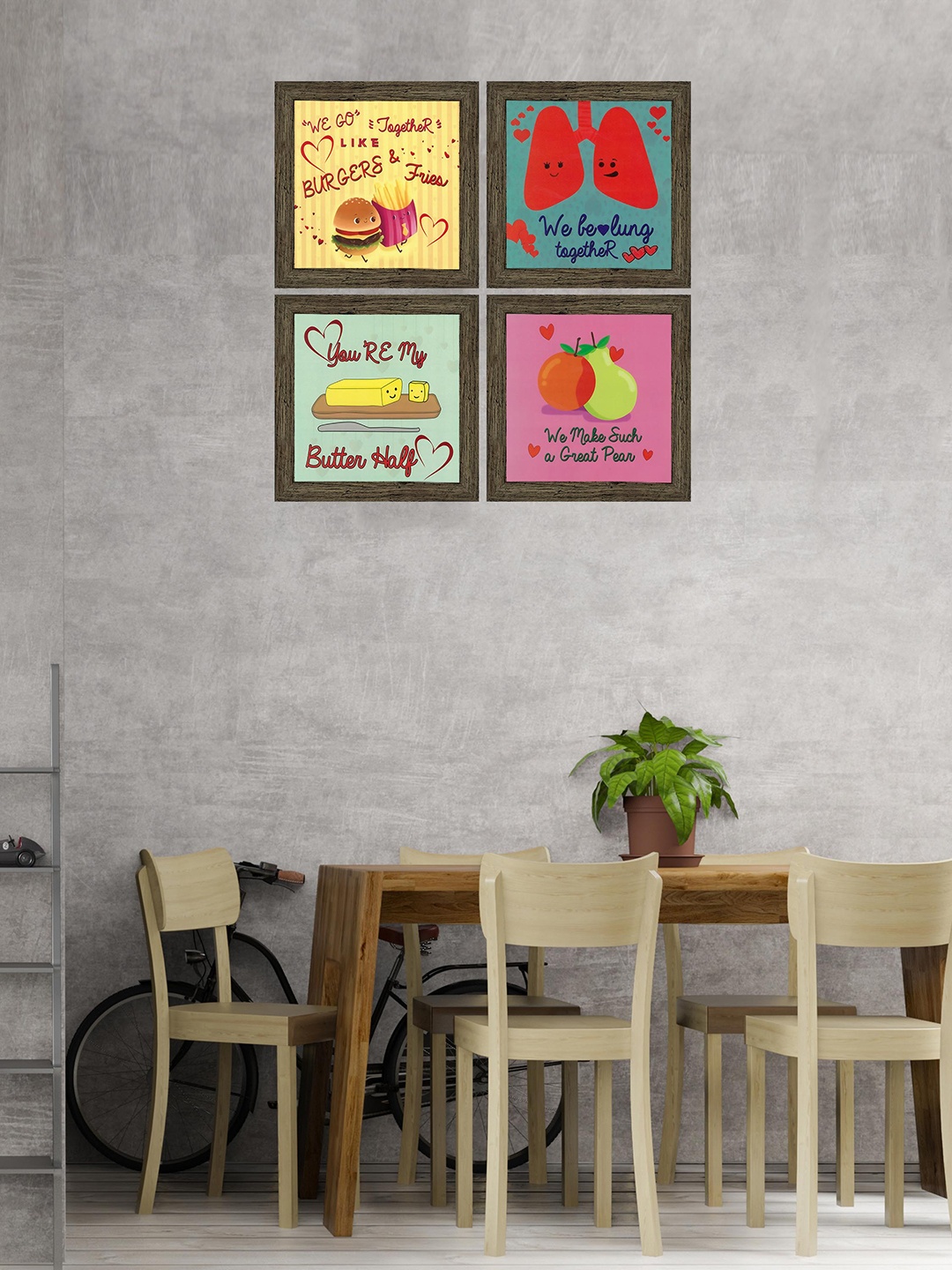 

Indianara Set Of 4 Framed Wall Art, Yellow