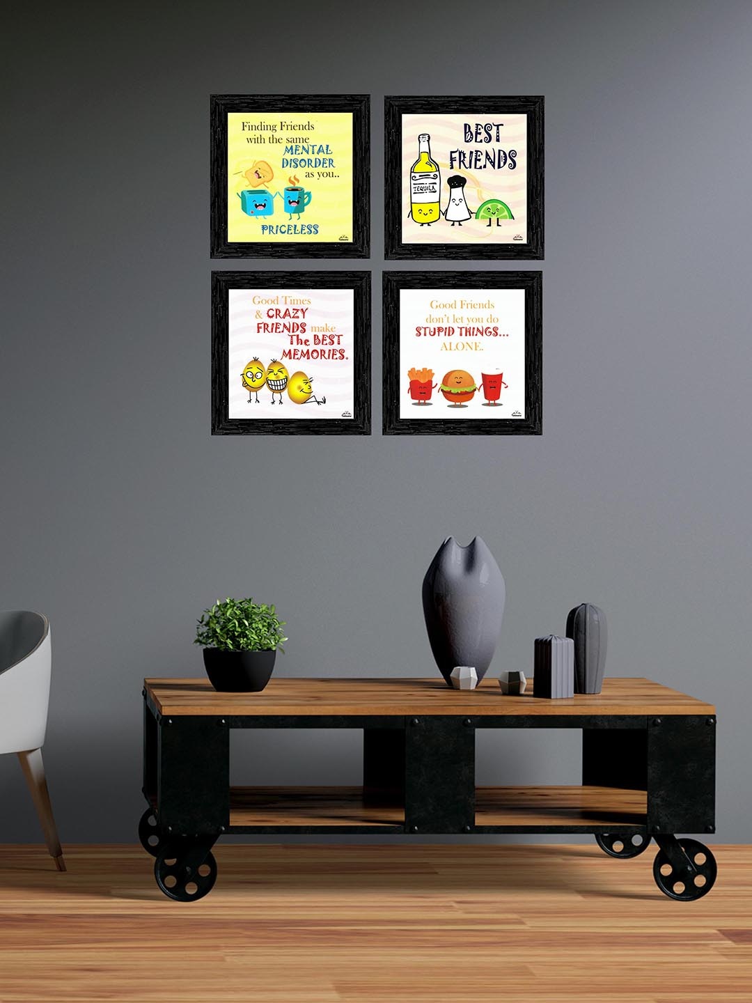 

Indianara Set Of 4 Framed Art Prints, Pink