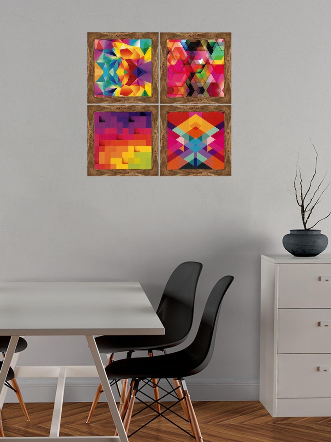 

Indianara Set Of 4 Printed Framed Wall Arts without Glass, Pink