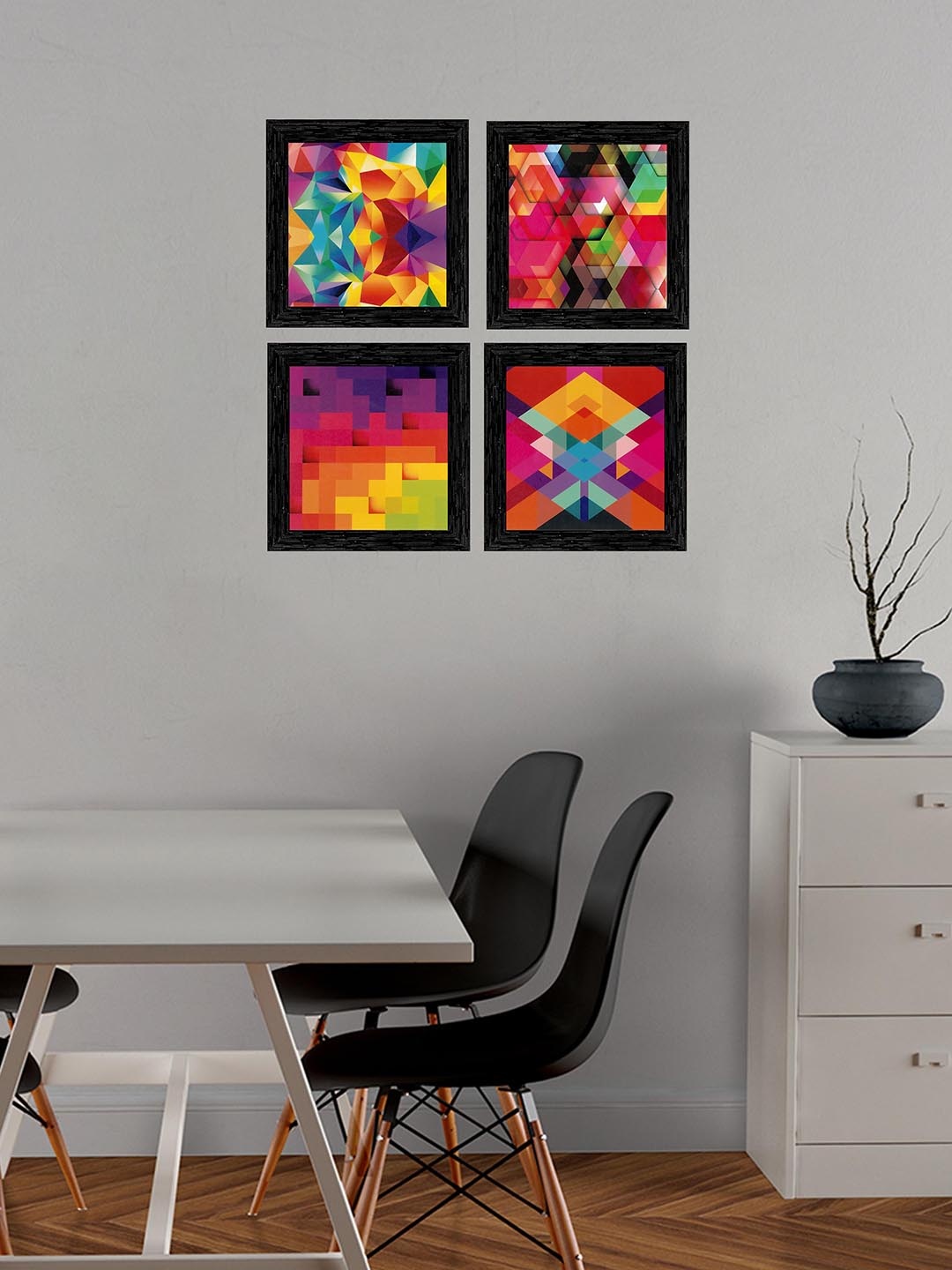 

Indianara Set Of 4 Printed Framed Wall Art, Pink