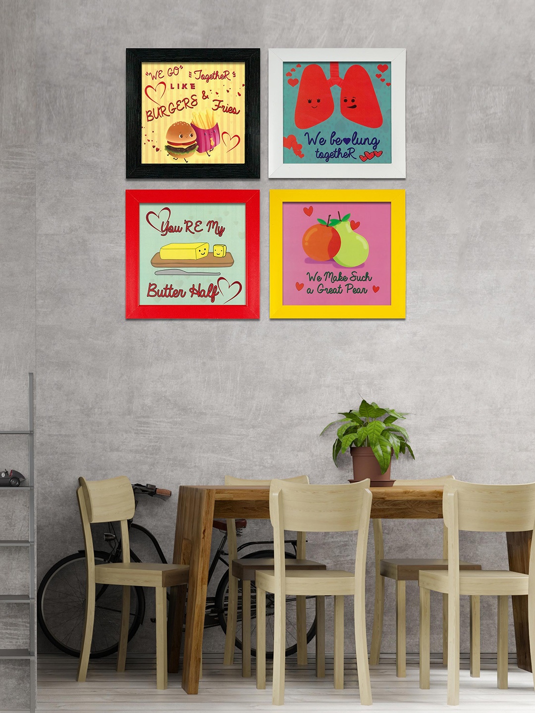 

Indianara Set Of 4 Printed Framed Wall Arts, Beige