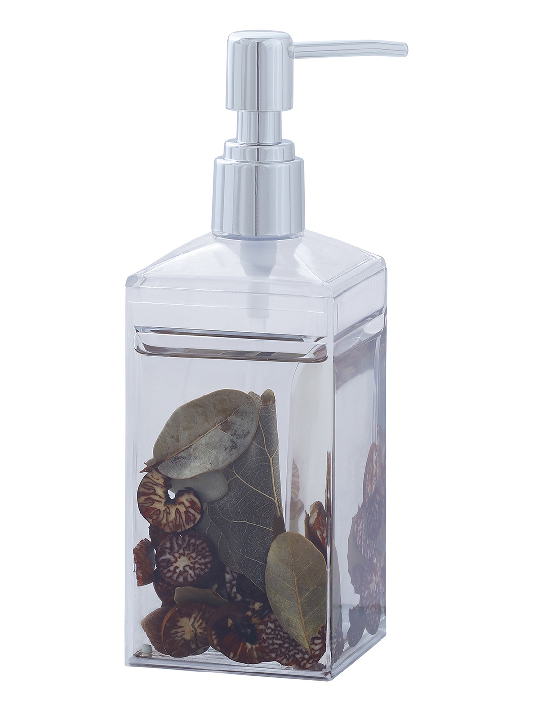 

OBSESSIONS Transparent & Brown Printed Agua Acrylic Soap Dispenser