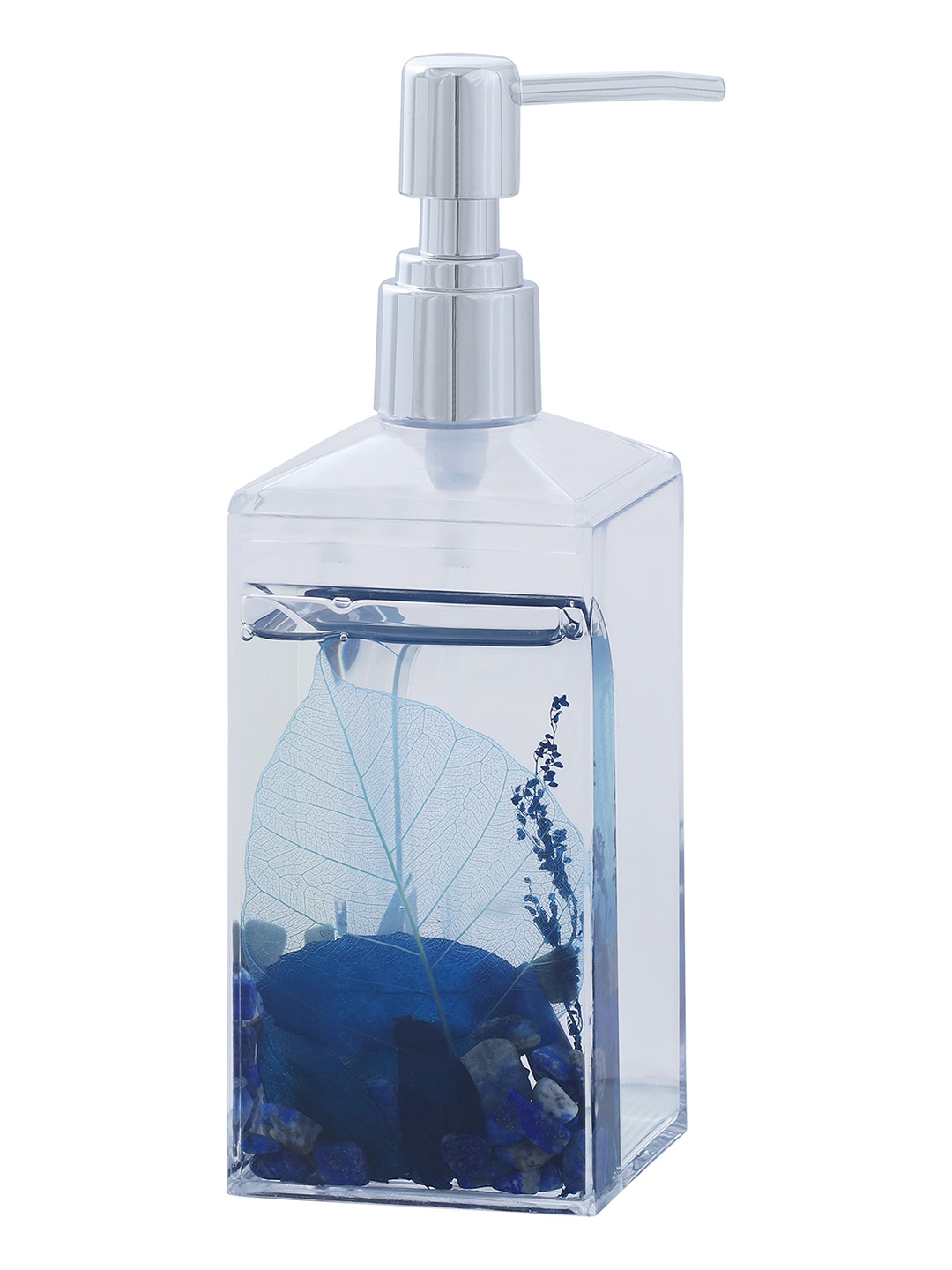 

OBSESSIONS Blue & Silver-Toned Agua Acrylic Soap Dispenser