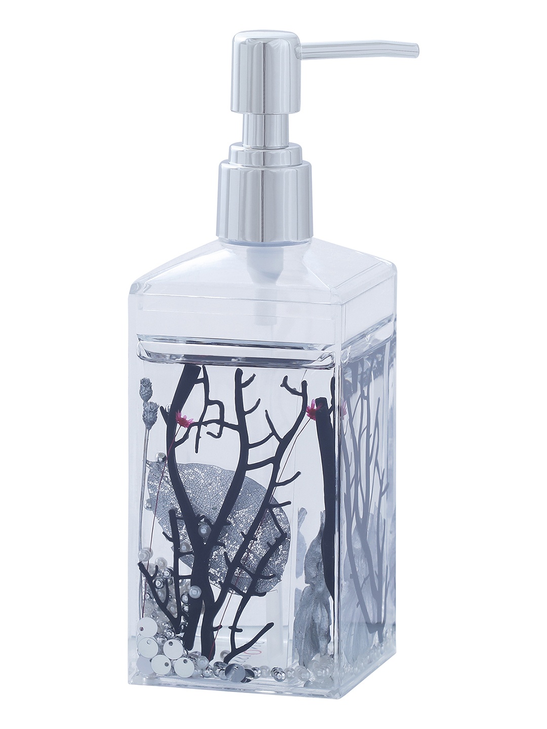 

OBSESSIONS Silver-Toned & Transparent Agua Acrylic Soap Dispenser