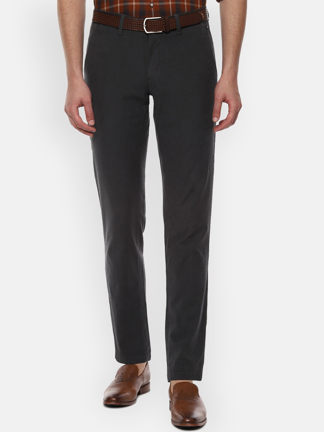 Louis Philippe Sport Men Black Slim Fit Formal Trousers