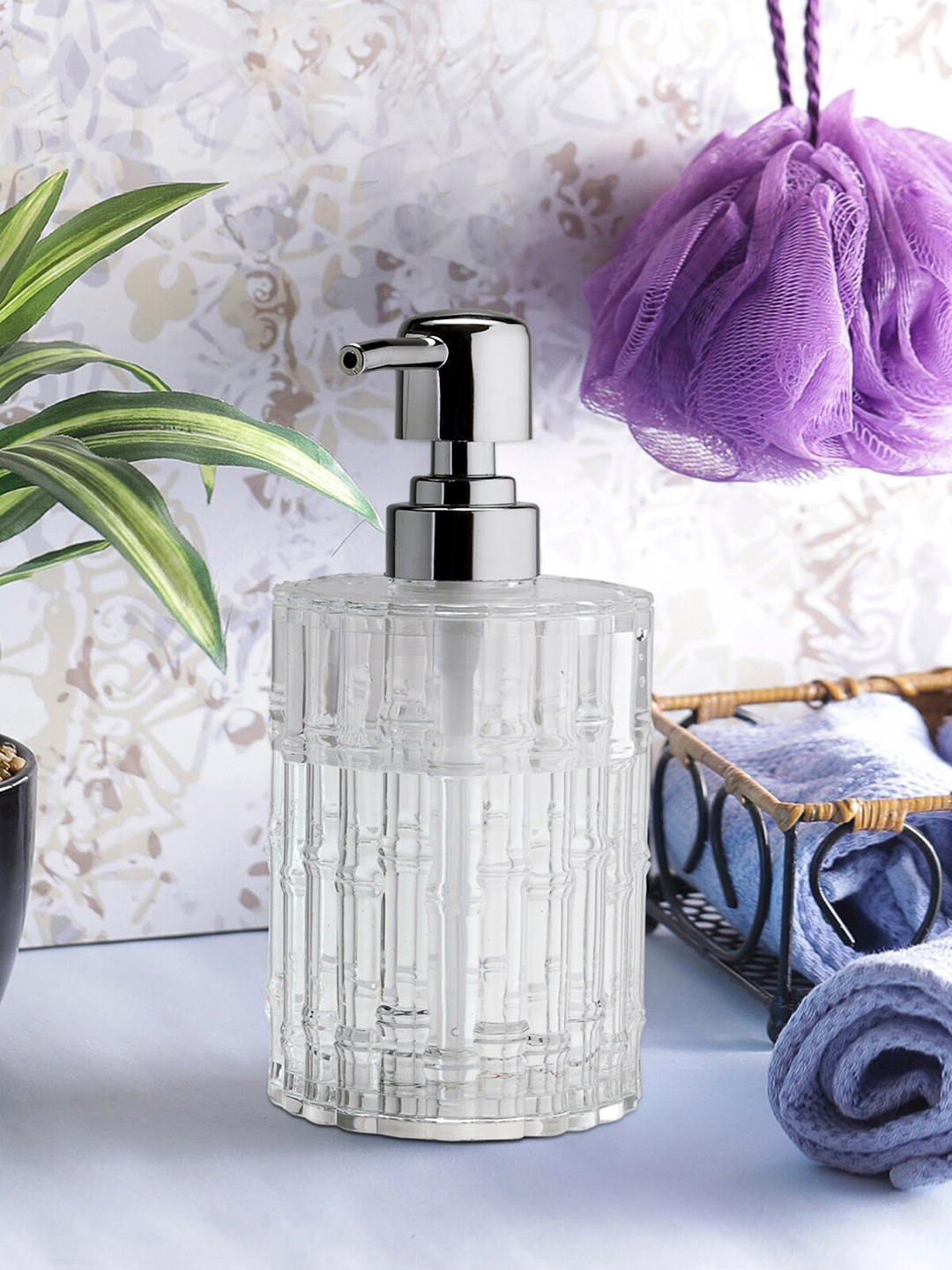 

OBSESSIONS Transparent Solid Agua Crystal Soap Dispenser