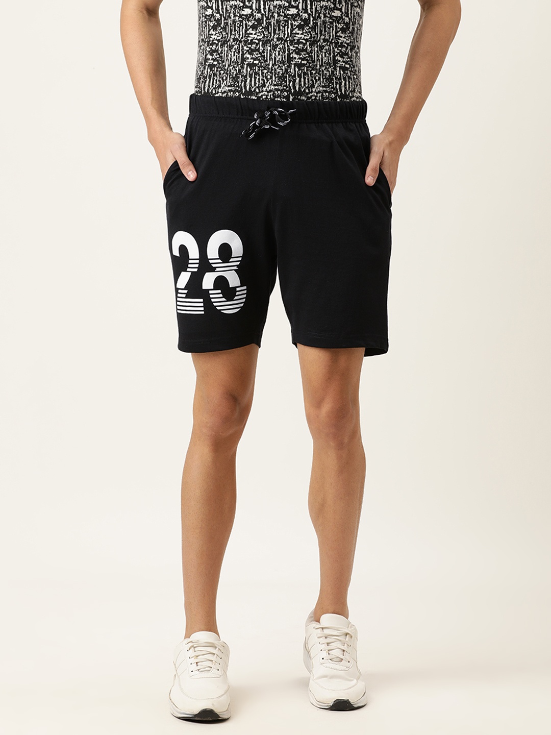 

Urban Dog Men Black Typography Printed Regular Shorts