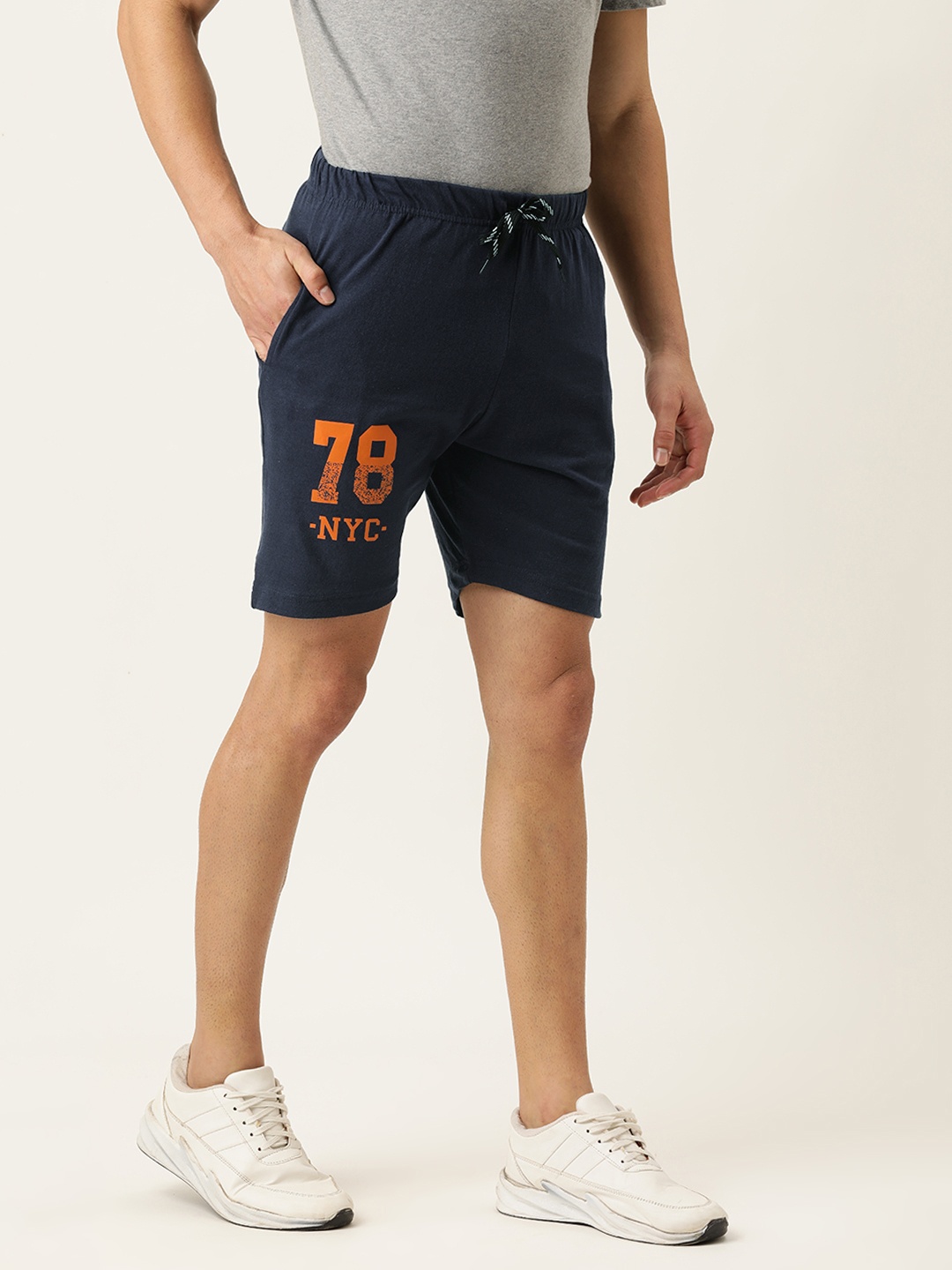 

Urban Dog Men Navy Blue Printed Regular Shorts